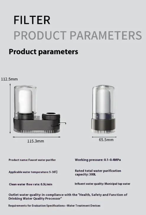 Installation-Free Faucet Water Purifier - Direct Drink Front Filter for Household Use